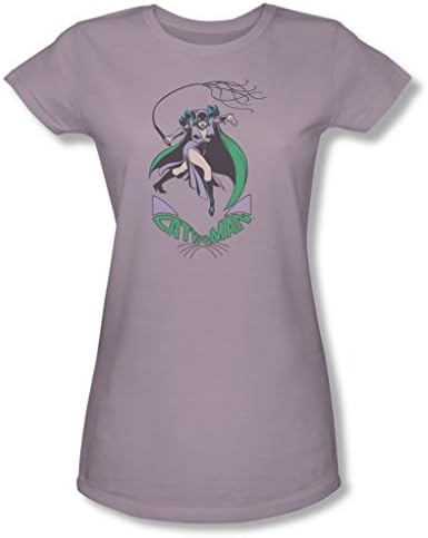Catwoman - Kitten With A Whip Juniors T-Shirt In Lavender, X-Large, Lavender