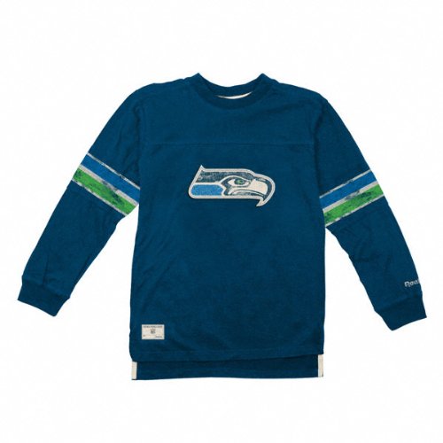 Seattle Seahawks Youth Vintage Jersey Crewneck Long Sleeve T-Shirt