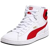 PUMA Men's First Round L Basketball Shoe,White/Red/Black,4 M