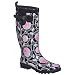 Women's Stained Glass Floral Rainboots - Black