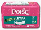 Poise Ultra Absorbency Pads, #19063 - 52 pads / Bag, 4 Bags / Case