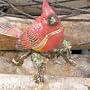 ENAMELED JEWELED KEEPSAKES RED BIRD/CARDINAL BOX