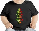 Keep Calm And Rasta On オーガニックベビーTシャツ 12 - 18 Months