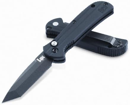 HK Knives Folder-Mini Entourage Knife with Plain Blade G-10 Inlay Handle, Black