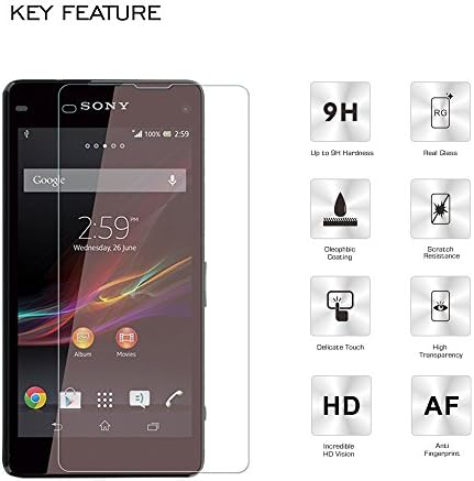 Rhidon (Front and Back) Ultra-thin Tempered Glass Screen Protector for Sony Xperia Z1 Compact/Z1 mini with 9H Hardness/Anti-scratch/Fingerprint resistant (Sony Xperia Z1 Compact)