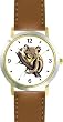Koala on Branch - Koala Bear Animal - WATCHBUDDY&reg; DELUXE TWO-TONE THEME WATCH - Arabic Numbers - Brown Leather Strap-Women's Size-Small