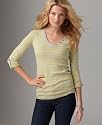 Calvin Klein Jeans Sweater, Roll Sleeve Multistripe Cotton V-Neck