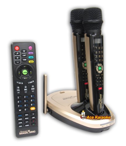 EnterTech MagicSing ET-19K Digital Wireless English and Spanish Microphone Karaoke System