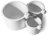 Keepeez 3-Piece Canister Porcelain Dish With Sealer Combo (0.3-, 0.7-, & 1.5-Quart Dishes With 3.5, 4.5 & 6.0 Sealers)