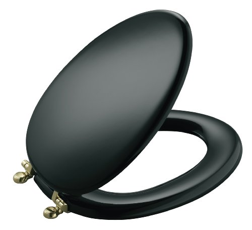 KOHLER K-4701-AF-7 Kathryn Toilet Seat, Black Black