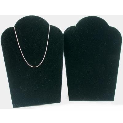 2 Black Velvet Padded Necklace Pendant Display Bust Easels 5.25