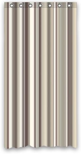 Hipster Neutral Grey Brown Strips Shower Curtain Polyester Fabric Waterproof 36" x 72"