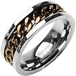 Spikes Solid Titanium with ip Coffee Spinner Ring