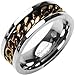 Spikes Solid Titanium with ip Coffee Spinner Ring