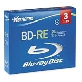 Memorex 32020014026 25GB 2X Rewriteable BD-RE Blu-ray Discs (3pk, Jewel Case)