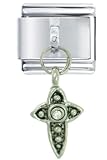 Rhinestone Cross Silver Religious Italian Charms Bracelet Link