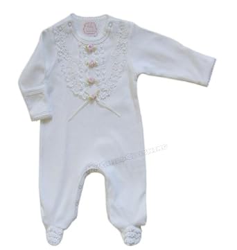 Baby Biscotti Lace Ivory Footie