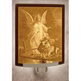 Angel at the Bridge Lithophane Night Light by The Porcelain Garden