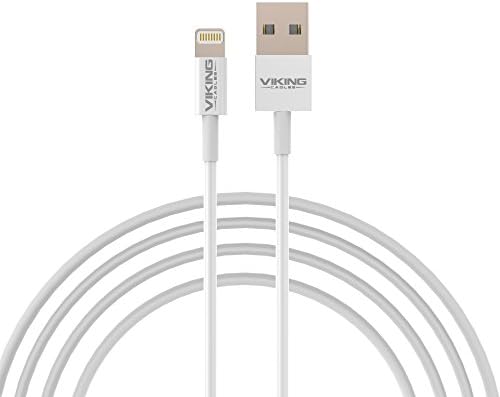 Charging Cables From Viking Cables TM, 3-feet WHITE USB to 8-pin Charger For iPhone 5/6/7, iPad Mini/Air/Pro/4th Gen, iPod Touch Fifth Gen, iPhone/iPad/iPod Cables, Data Sync &amp; Charging Cable (1 PACK)