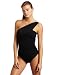 Kenneth Cole Women's Once A Cheeta One Piece Convertible Swimsuit, Black, Large