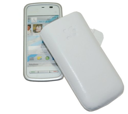 Suncase Ledertasche (Lasche mit R&uuml;ckzugfunktion) f&uuml;r Nokia 5230 wei&szlig; Preisvergleich