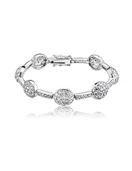 Cubic Zirconia And Sterling Silver Pave Bracelet