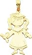 14K Gold Graduation Girl Charm