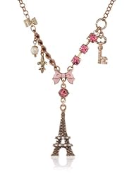 Betsey Johnson "Holiday Boxed" Gift Box with Eiffel Tower Pendant Necklace, 19"