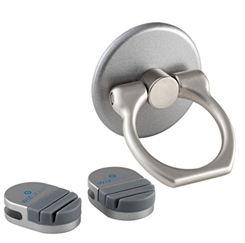 Ring for Phone, WizGear Universal Ring Holder Grip with Stand Holder for Any Smartphones and Device with 2 Base Mounts (Gray)