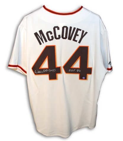 Autographed Willie McCovey San Francisco Giants Cream Colored Majestic Jersey Inscribed Hof 86