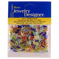 1/4 In. Silver Lined Glass Bugle Beads, Multi Mix