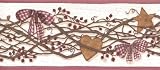 Cranberry Grape Vine Wallpaper Border
