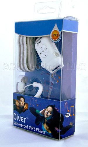 More of Diver (TM) Waterproof MP3 Player. 4 GB. Kit Includes Waterproof Earphones. (White),waterproof mp3 player for swimmers,waterproof mp3 player for swimming,waterproof mp3 player nz