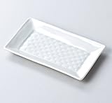 市松線彫16cm長角皿　5個組 【美濃焼　和皿】