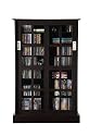 Atlantic 22135382 Windowpane 584 CD/196 DVD/BluRay/Games Wood Cabinet with Sliding Glass Doors (Espresso)