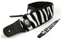 Black/White 'Wildlife Series' Faux Leather Guitar Strap for Electric/Acoustic/Bass Guitar