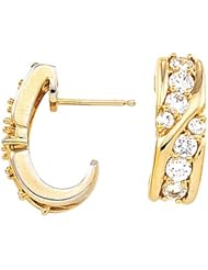 Pair of 14K Yellow Gold Diamond Earrings - 1.28 Ct. -- LIFETIME WARRANTY