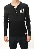 41aDZf0XTTL. SL160  True Religion Mens Black Long Sleeve 1/2 Button Up Shirt