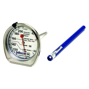 Rubbermaid FGTHM200DS Stainless Steel Dishwasher Safe Meat Thermometer 4-5/8" Stem Length 2-1/2" Dial 120 - 212 Degree F Temperature