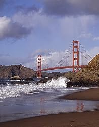 Crashing Surf Below the Golden Gate Bridge - Dramatic 16"x20" Photographic Print by Carol M. Highsmith