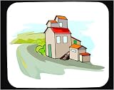 Mouse Pad with grain elevator, buildings, road
