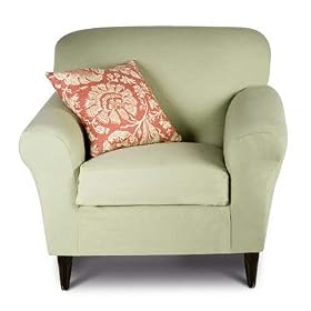 Armchair Slipcover Regular Style- Canvas Soft Weave- Spring Green