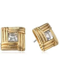 Anne Klein "Classic Date" Square Button Earrings