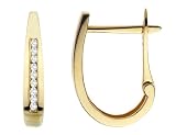 Diamond Hoop Earrings 1/10 ctw in Yellow Gold