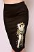 Lucky 13 China Snake Skirt Topless Girl with Snake Tattoo Print Pencil Skirt