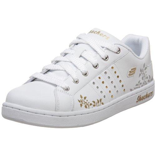 Skechers Women's Amberlight Rhinestone And Leaf Tennis Shoe