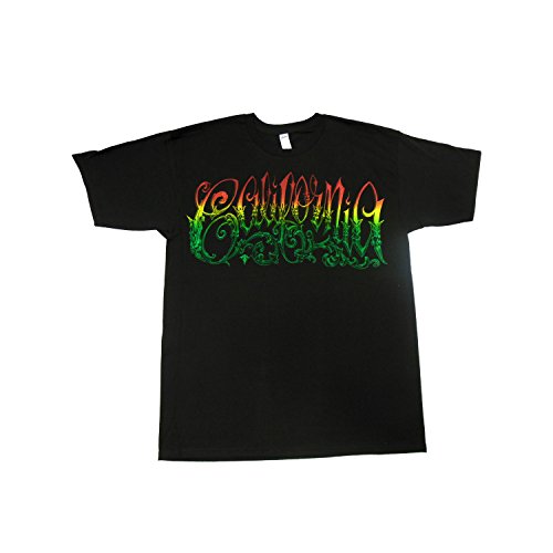 Men's Size Medium Rasta Tattoo Art California Black Cotton T-Shirt