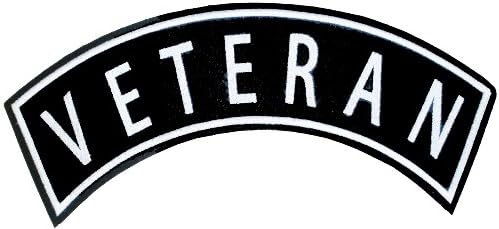 Military &amp; Saying Rocker Patches (Veteran) White Top Rocker