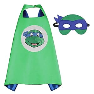 (TMNT (blue)) ROXX Superhero Kids Girl Boy Cape and Mask Costume for Child
