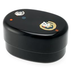 Kotobuki2-TieredBentoBox,Black/GoldCurledCat